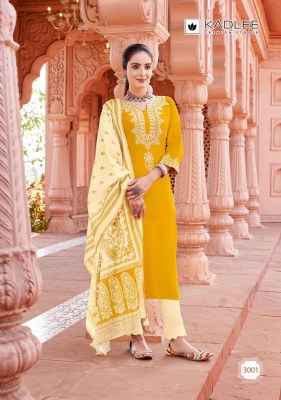 Sukanya by Kadlee Heavy reyon cotton thread embroidered readymade suit catalogue at affordable rate readymade suit catalogs