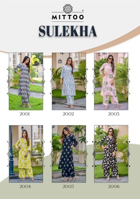 Sulekha by Mittoo Reyon printed with pocket Kurti and Pant collection at low price kurtis catalogs