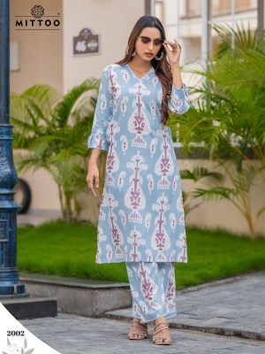 Sulekha by Mittoo Reyon printed with pocket Kurti and Pant collection at low price kurtis catalogs