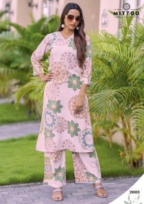 Sulekha by Mittoo Reyon printed with pocket Kurti and Pant collection at low price kurtis catalogs