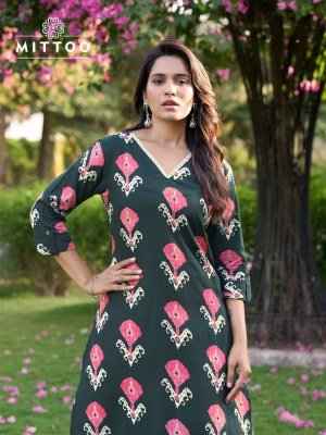 Sulekha vol 2 by Mittoo Reyon Printed top and pant with pocket collection in budget price kurtis catalogs