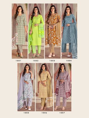 Sumer cotton vol 1 by Krishna trends fancy jaipuri cotton kurti pant and dupatta catalogue at afforable rate readymade suit catalogs