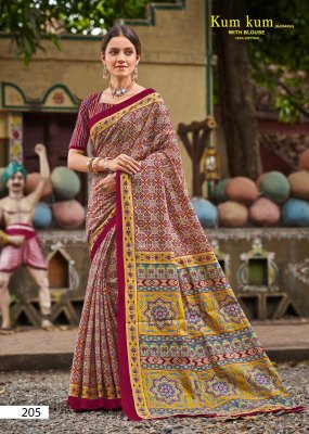 Summer Collection Lakhani Kum Kum Ajrakh Vol 02  Cotton Sarees Wholesale  sarees catalogs