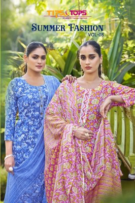 Summer Fashion vol 8 by Tips and tops Cotton printed kurti pant with dupatta catalogue at low budget Tips and tops