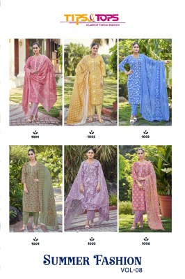 Summer Fashion vol 8 by Tips and tops Cotton printed kurti pant with dupatta catalogue at low budget readymade suit catalogs