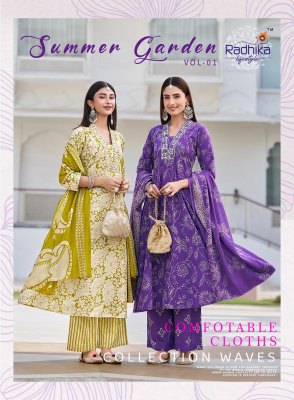 Summer Garden vol 1 by Radhika Lifestyle Pure Cotton Palazzo suit catalogue at affordable rate wholesale catalogs