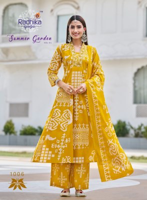 Summer Garden vol 1 by Radhika Lifestyle Pure Cotton Palazzo suit catalogue at affordable rate readymade suit catalogs
