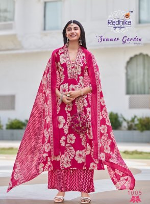 Summer Garden vol 1 by Radhika Lifestyle Pure Cotton Palazzo suit catalogue at affordable rate readymade suit catalogs
