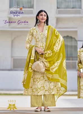 Summer Garden vol 1 by Radhika Lifestyle Pure Cotton Palazzo suit catalogue at affordable rate readymade suit catalogs