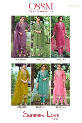 Summer LOVE Vol 02 by Ossm Premium Cotton Chikankari  readymade suit catalogue at affordable rate readymade suit catalogs