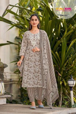 Summer Saga by Tips and tops Embroidered cotton printed top bottom with dupatta set collection at low range  readymade suit catalogs