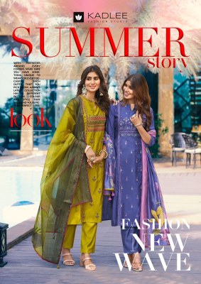 Summer Story by Kadlee handwork fancy kurti pant and dupatta catalogue at low rate Kadlee