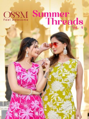 Summer Threads vol 4 by Ossm Cotton Printed Maual Work Top with Bottom catalogue at low rate wholesale catalogs