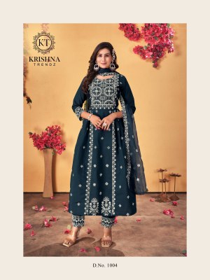 Summer festival vol 1 by Krishna trendz roman silk fancy flair kurti with pant and dupatta catalogue readymade suit catalogs