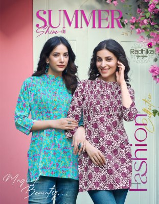 Summer shine vol 1 by Radhika life style pure heavy cotton printed short top catalogue at affordable rate 