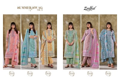 Summer swag vol 3 by Zulfat pure cotton digital printed dress material catalogue at low rate salwar kameez catalogs