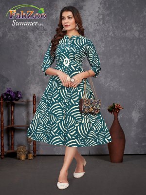 Summer vol 1 by FabZoo New Frock Style Designer kurti Collection catalogue at low rate kurtis catalogs