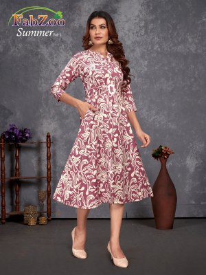 Summer vol 1 by FabZoo New Frock Style Designer kurti Collection catalogue at low rate kurtis catalogs