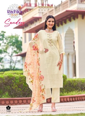 Sundari vol 1 by Radhika life style Pure organza hand work kurti pant and dupatta catalogue at affordable rate readymade suit catalogs