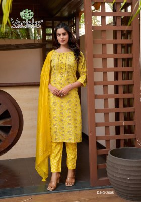 Sunrise vol 2 by Vaniska capsule foil printed embroidered top bottom and dupatta catalogue at budget rate readymade suit catalogs