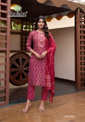 Sunrise vol 2 by Vaniska capsule foil printed embroidered top bottom and dupatta catalogue at budget rate readymade suit catalogs