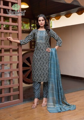 Sunrise vol 2 by Vaniska capsule foil printed embroidered top bottom and dupatta catalogue at budget rate readymade suit catalogs