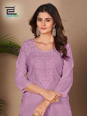 Supriya by Blue Hills chikankari work rayon straight kurti catalogue at low rate kurtis catalogs