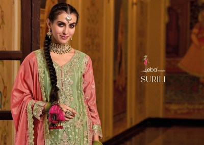 Surili by Eba life style heavy chinon embroidered readymade palazzo suit catalogue at amaviexpo readymade suit catalogs