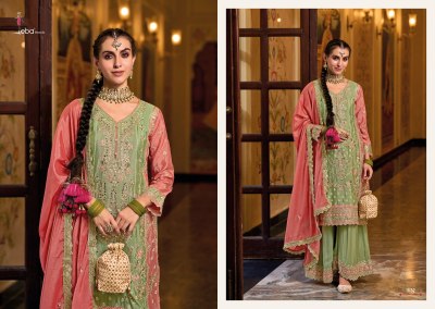 Surili by eba life style heavy chinon embroidered fancy sharara suit catalogue at affordable rate fancy sharara suit Catalogs