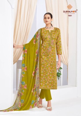 SuryaJyoti Kalpana Vol 01 Dress Material Unstitched Fabric Cotton Wholesale  kurtis catalogs