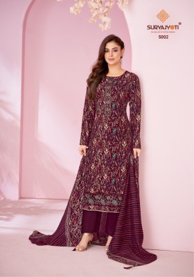 SuryaJyoti Kanika Vol 05 Dress Material  Unstiched Pure Modal Print With Foil, Neck And Border Embroidery Work Wholesale kurtis catalogs