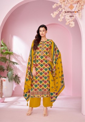 SuryaJyoti Kanika Vol 05 Dress Material  Unstiched Pure Modal Print With Foil, Neck And Border Embroidery Work Wholesale kurtis catalogs