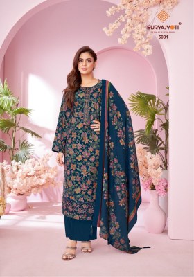 SuryaJyoti Kanika Vol 05 Dress Material  Unstiched Pure Modal Print With Foil, Neck And Border Embroidery Work Wholesale kurtis catalogs