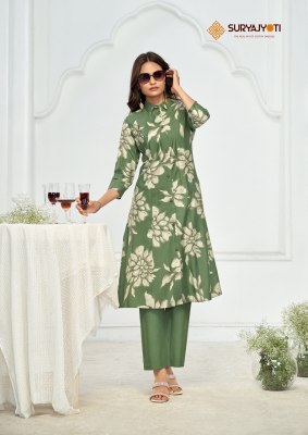Suryajyoti Nimisha Vol-1  New Collection A Line Kurti With Pant Cord Set Wholesale  co ord set catalogs