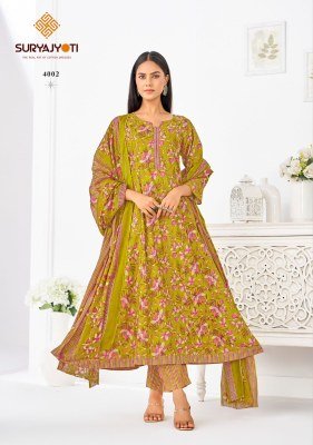 Suryajyoti Rashi Vol 4 Anarkali Readymade Pure Cotton Suit Set Wholesale fancy Anarkali suit catalogs