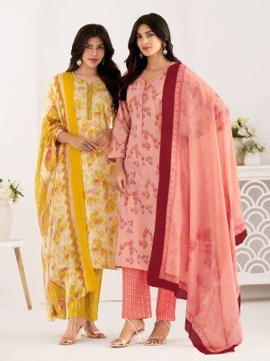 Suryajyoti Trendy Cotton Vol 67 Pure Cotton Printed Kurti Pant Dupatta Set Wholesale kurtis catalogs