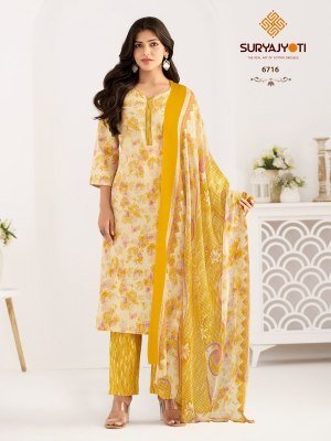Suryajyoti Trendy Cotton Vol 67 Pure Cotton Printed Kurti Pant Dupatta Set Wholesale kurtis catalogs