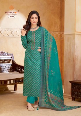 Suryajyoti by Kalki vol 8 cotton printed embroidered unstitched dress material catalogue salwar kameez catalogs