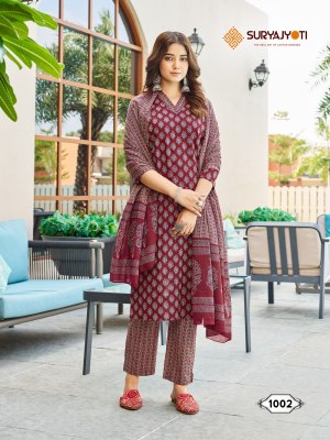 Suryajyoti by Larqis Natasha vol 1 pure lawn cotton kurti catalogue at wholesale price kurtis catalogs