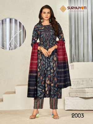 Suryajyoti by Padmavati Vol 2 Nyra Cut Kurti Pant With Dupatta readymade suit catalogs