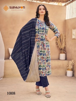 Suryajyoti by Parnita vol 1 cambric foil print with embroidered kurti pant and dupatta catalogue at affordable rate  readymade suit catalogs