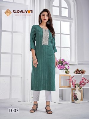 Suryajyoti by Pragya Vol-1 readymade printed kurti pant with dupatta catalogue at wholesale price kurtis catalogs