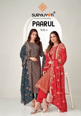 Suryajyoti by paarul vol 1 pure cotton foil printed unstitched dress material catalogue Suryajyoti suits