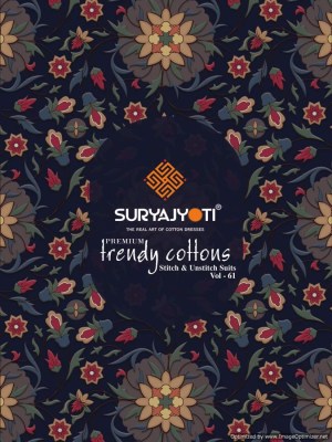 Suryajyoti by trendy vol 61 heavy trendy cotton printed readymade suit catalogue readymade suit catalogs