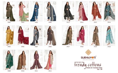 Suryajyoti presnet Trendy Vol 59 Kurti Pant With Dupatta kurtis catalogs