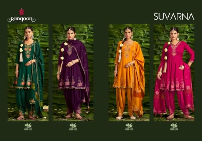 Suvarna by Rangoon Silk with Fancy kali suit with Afghani and dupatta collection readymade suit catalogs