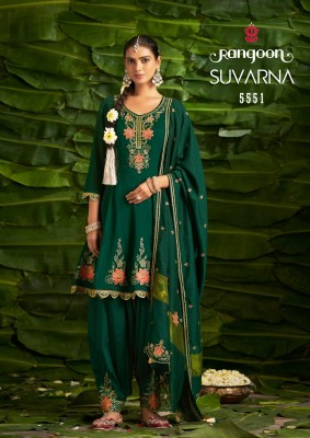 Suvarna by Rangoon Silk with Fancy kali suit with Afghani and dupatta collection readymade suit catalogs