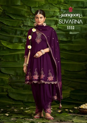 Suvarna by Rangoon Silk with Fancy kali suit with Afghani and dupatta collection readymade suit catalogs