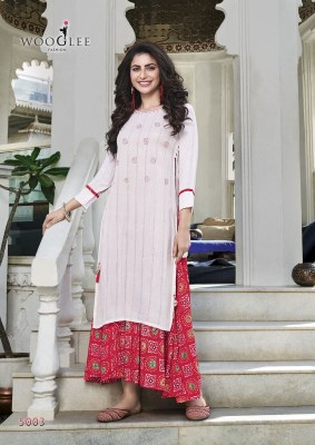 Suvarna by Wooglee Chanderi reyon wrinkle designer readymade suit collection readymade suit catalogs