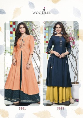 Suvarna by Wooglee Chanderi reyon wrinkle designer readymade suit collection readymade suit catalogs